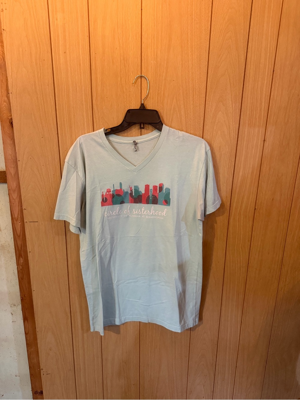 Circle of Sisterhood Light Blue V-Neck Graphic Tee Panhellenic